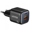 Ładowarka sieciowa USB A + USB C (12V/1.67A) Power Delivery 3.0 [20W] czarna UNITEK