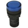 Kontrolka; AD16-22DS/B/12V; 22mm; podświetlenie LED 12V; niebieski; śrubowe; czarny; IP40; 38mm; Onpow; RoHS