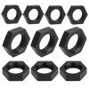 Nakrętka Plastikowa Sześciokątna M10x1.0 Czarna Zestaw 10 Szt