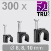 TRU COMPONENTS TC-13448472 Cable clips black Ø range 3-10 mm 300 pcs