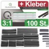 Heat shrink tubing kit 3:1, black, 100 pieces, 201711CA003