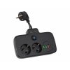 Rozgałęźnik 2 Gniazda 230V PS-310U Czarny, 4 Gniazda USB, Wyłącznik