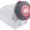 63A Gniazdo 415 V 4P Żeński MENNEKES Czerwony Montaż ścienny IP67