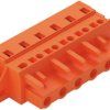Socket header, 6 pole, pitch 7.62 mm, angled, orange, 231-706/031-000