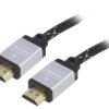 Kabel HDMI, wtyk z obu stron, tekstylny, czarny, 30AWG, dł. przewodu: 3m CCB-HDMIL-3M