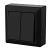 Łącznik świecznikowy podwójny natynkowy IP20 GAO, czarny / 20464