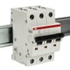 Wyłącznik nadprądowy MCB, Typ D, 3-biegunowy, 4A, 440V, na szynę DIN, ABB S203-D4, S200