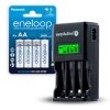 ZESTAW Ładowarka akumulatorków Ni-MH everActive NC-450 Black Edition + 4x Akumulatorki AA / R6 Panasonic Eneloop 2000mAh