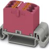 Distribution block, push-in connection, 0.14-4.0 mm², 6 pole, 24 A, 8 kV, pink, 3273149