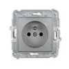 MINI Gniazdo pojedyncze z uziemieniem (przesłony torów prądowych) srebrny metalik 7MGP-1zp KARLIK