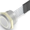 Vandal-proof pushbutton switch, 1 pole, silver, illuminated  (RGB), 1 A/24 VDC, mounting Ø 22.2 mm, IP68, 2342836-1