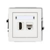 DECO Gniazdo pojedyncze HDMI + Gniazdo komputerowe pojedyncze 1xRJ45, kat. 5e, 8-stykowy biały DGHK
