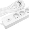 Przedłużacz przenośny 3- Krotny z uziemieniem/z wyłącznikiem i przesłonami styków, przewód 1.0mm2, 1.5m/G3FA11B