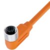 RKWTS 4-182/25 M og, PVC 4x0,34mm2 + ekran podłączony do nakrętki, pomarańczowy, z gniazdem kątowym M12x1, LUMBERG, 934703006, R