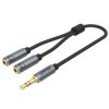 ROZGAŁĘŹNIK AUDIO Y-C956ABK Jack TRS 3.5 mm WTYK / 2 X Jack TRS 3.5 mm GNIAZDO 0.2 m UNITEK