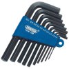 Draper 33687 10 Piece Metric Hexagon Key Set In A Plastic Storage Holder