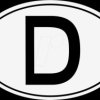 KFZ - D sign, 170 x 115 mm, self-adhesive