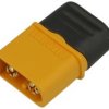 Wtyk; zasilające DC; XT60H-M; 2 tory; proste; z osłonką; żółty; lutowany; 60A; 500V; poliamid (PA)