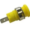 Gniazdo bananowe; 4mm; 24.302.3; żółty; bezpieczny; konektor 6,3mm; 32mm; 32A; 1000V; mosiądz niklowany; PA; Amass; RoHS; 2.203
