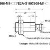 E2A-M18KS08-M1-B3, Czujnik indukcyjny, M18x1, PNP NO+NC, sr=8mm złącze M12x1 4-pin, dł. obudowy 53mm, czoło zakryte, OMRON, E2AM