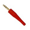 Wtyk jack 6.3mm stereo duży czerwony złoty
