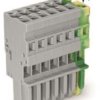 Socket header, 8 pole, pitch 5 mm, straight, green-yellow/gray, 769-108/000-036
