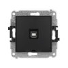 ICON Mechanizm gniazda pojedynczego USB A-B 2.0, bez pola opisowego czarny mat 12IGUSBBO-3