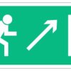 ZNAK - AC015 Wyjście ewakuacyjne w prawo w górę 20 x 10 cm FS - Folia samoprzylepna foto.