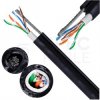 Kabel sieciowy U/UTP kat.5e skrętka 4x2x0,5mm zewnętrzny suchy z linką nośną PE czarny SATEC