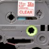 Labelling tape cartridge, 12 mm, tape transparent, font red, 8 m, TZE-132