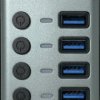CH 10 L USB 3.0 5 port hub, 4x data, 1x power, aluminum