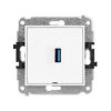 ICON Mechamizm gniazda pojedynczego USB A-A 3.0, bez pola opisowego biały IGUSBBO-5
