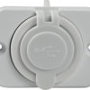 Gniazdo instalacyjne USB 2-drożne Caravan, białe AS Schwabe Obciążalność prądu maks.=2.1 A 5 V