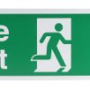 Znak wyjścia, Tworzywo sztuczne, Zielony/biały, Fire Exit, Angielski, Opis: WYJŚCIE POŻAROWE