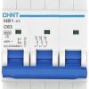 Wyłącznik automatyczny Chint NB1-63 3P C63 6kA DB 179710, 3 styki, 240 V, 415 V, 63 A