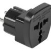 Adapter AC wtyk PL na gniazdo uniwersalne, czarne; Blow