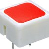 Short-stroke pushbutton, 1 Form A (N/O), 250 mA/35 V AC/DC, illuminated, actuator (red, L 0.7 mm), 2.9 N, THT, 3.14.200.021/0000