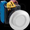 YW1L-M4E10QM3PW YW-22mm, PBI, mushroom, plastic, momt, 1NO, LED 230/240V AC/DC,