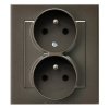 SONATA Gniazdo podwójne bez uziemienia niezmienność faz z ramką czekoladowy metalik GP-2RC/40 OSPEL