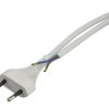 Przewód z wtyczką płaską 2x0,75mm 3m biały