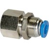 Schott push-in fitting, L 41.1 mm, 10 bar, plastic/brass, nickel-plated, for hose, 109222