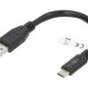 TCAB-250 Kabel USB 3.0 USB A wtyk, USB C wtyk 0,15m czarny