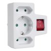Gniazdko prądowe potrójne z wyłącznikiem Maclean Energy MCE2151x16A 2x2,5A wersja niemiecka MCE215