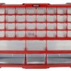 Organizer ścienny z 46 szufladkami czerwony