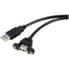 Renkforce RF-5720386 USB cable USB 2.0 USB-A plug to socket 1m Black