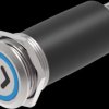 Vandal-proof pushbutton, silver, illuminated  (blue), 0.6 A/35 V, mounting Ø 22 mm, IP65/IP67, 82-6657.1124