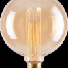 ELED100156 LED Filament Round, Amber, G125, E27, 3.5W, 120lm, dimmable