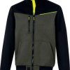 Bluza Sweat zapinana na zamek - Molton poliester bawełna z recyklingu, kolor Khaki-czarny, rozmiar: L, SWABIKAGT