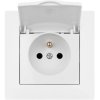 Gniazdo pojedyncze z klapką i uziemieniem VCX WESA LC 52 Biały