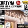 Kurtyna świetlna zewnętrzna 100l kurtyna sople z dod.gniazdem 5m dekoracji+1,5m przew.zas. Ciepły biały/ biały przewód 25-659